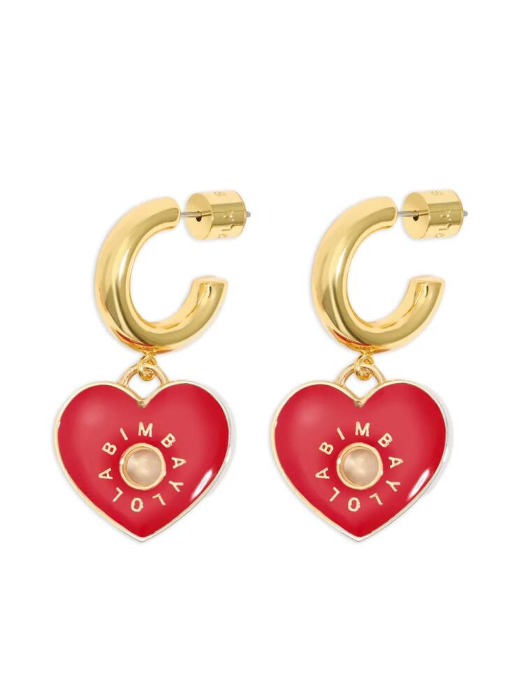 Bimba y Lola heart-motif hoop earrings - Red Cover