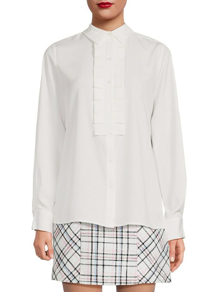 Karl Lagerfeld Paris Women's Point Collar Shirt - Soft White Cover