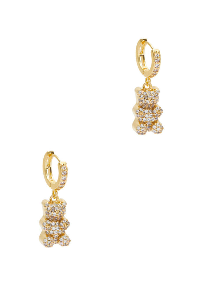 Crystal Haze Nostalgia Bear 18kt Gold-plated Hoop Earrings - Cover