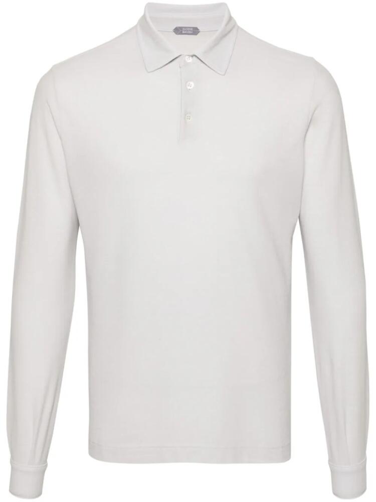 Zanone long-sleeve cotton polo shirt - Grey Cover