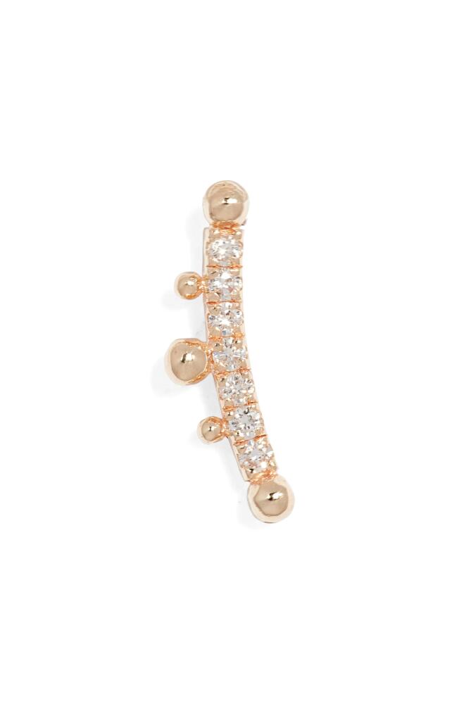 Anzie Dew Drop Marine Single Diamond Ear Crawler in Gold/Diamond/Left Cover