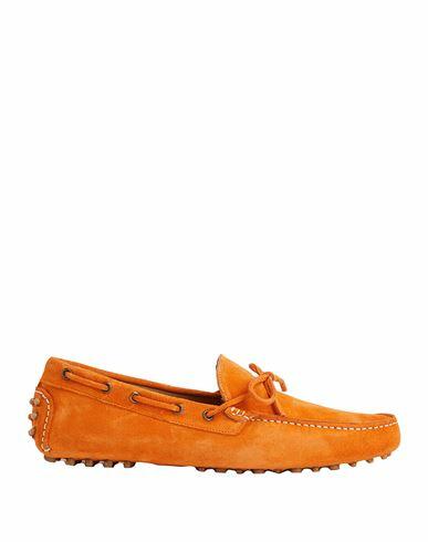 8 By Yoox Suede Driving Shoes Man Loafers Orange Calfskin Cover