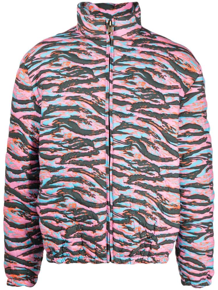 ERL camouflage jacquard padded jacket - Pink Cover