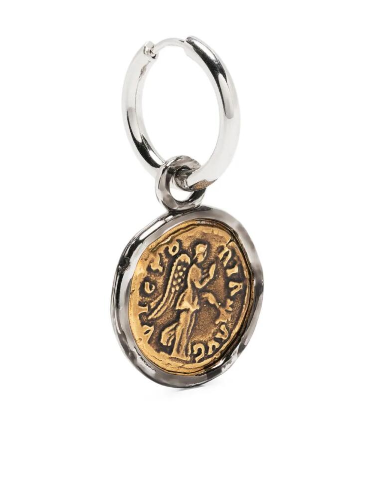 Dolce & Gabbana coin-pendant single hoop earring - Silver Cover