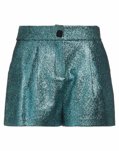 Gaëlle Paris Woman Shorts & Bermuda Shorts Emerald green Polyester, Elastane Cover