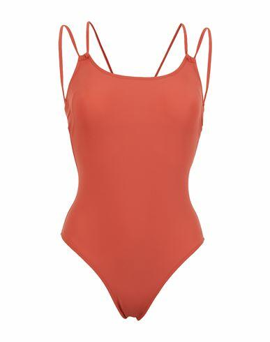 8 By Yoox Recycled One-piece Swimsuit Woman One-piece swimsuit Brick red Recycled polyamide, Elastane Cover