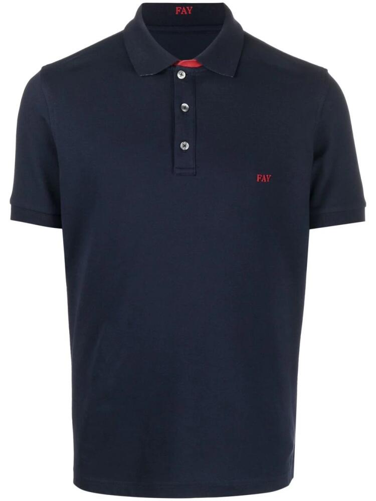 Fay logo-embroidered polo shirt - Blue Cover