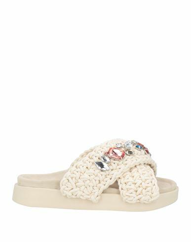 Inuikii Woman Sandals Ivory Textile fibers Cover