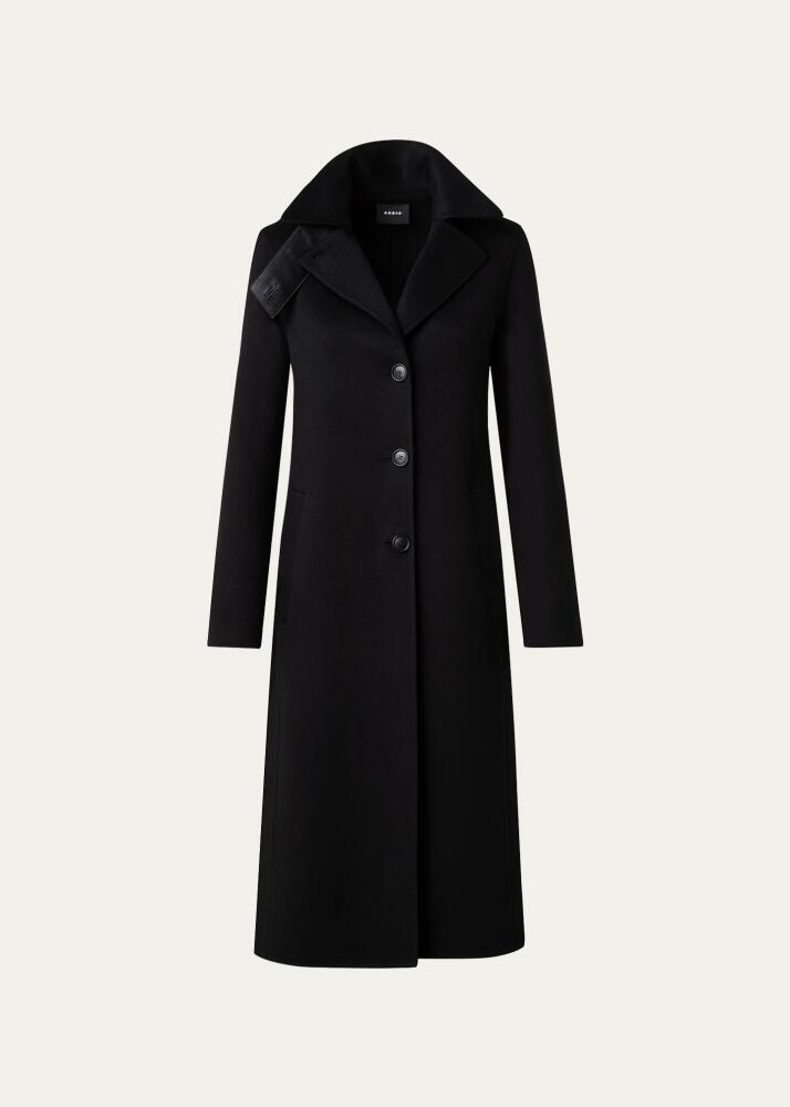 Akris Leather Collar Cashmere Coat Cover