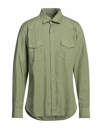 Tintoria Mattei 954 Man Shirt Sage green Cotton Cover