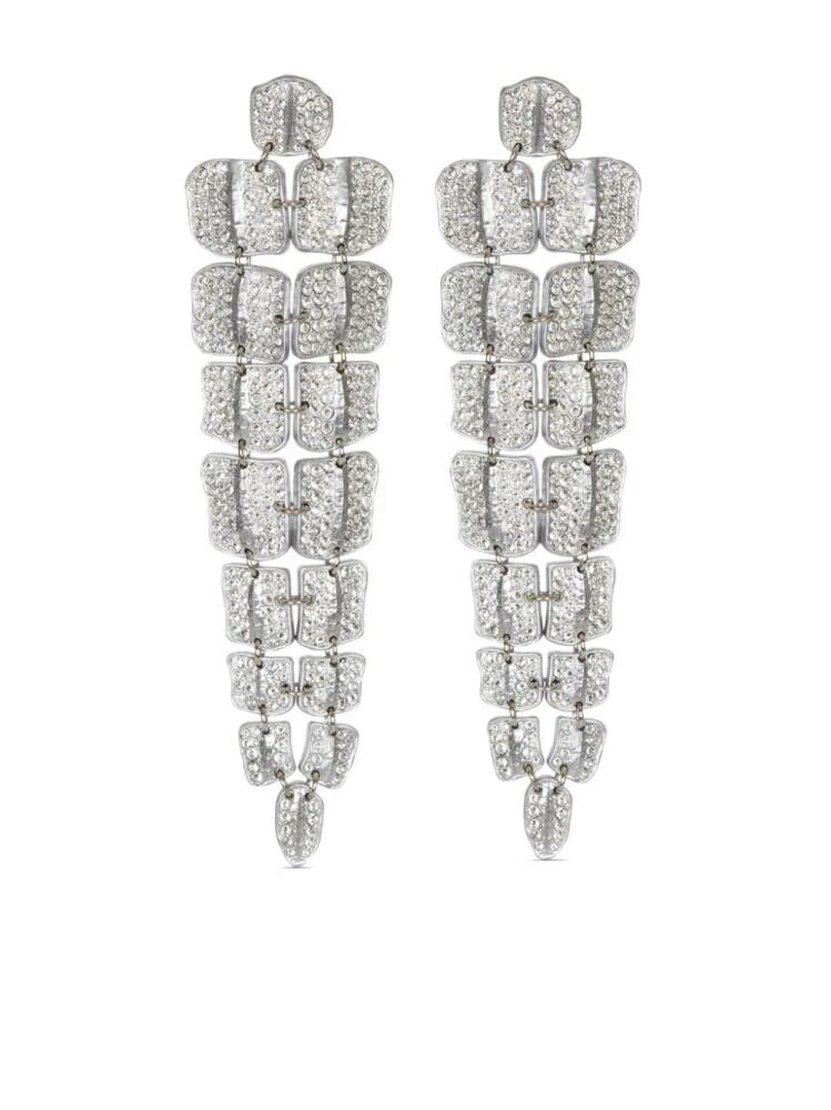 Balmain crystal-embellished drop earrings - Silver Cover