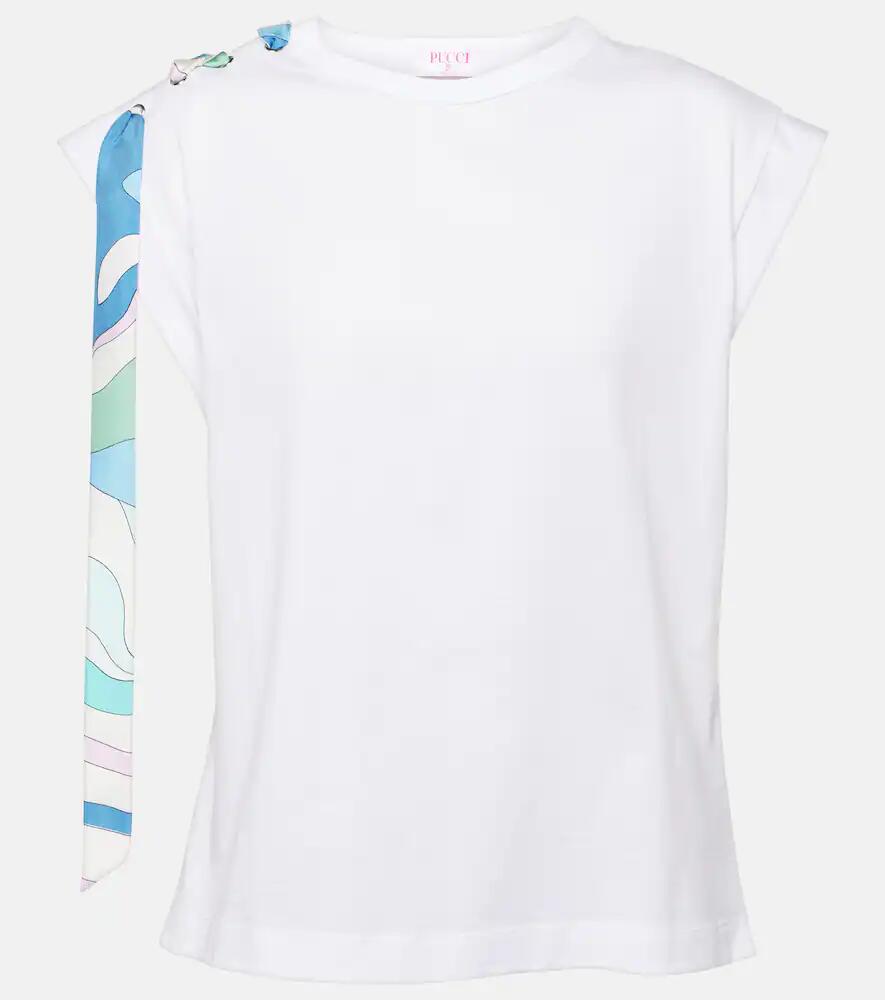 Pucci Tie-detail cotton jersey top Cover