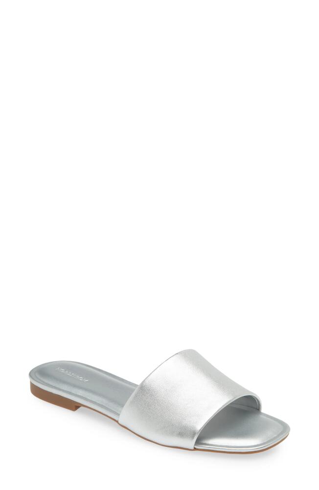 Nordstrom Caryl Slide Sandal in Silver Metallic Cover