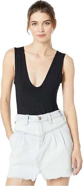 Free People Keep It Sleek Bodysuit (Black) Women's Jumpsuit & Rompers One Piece Cover