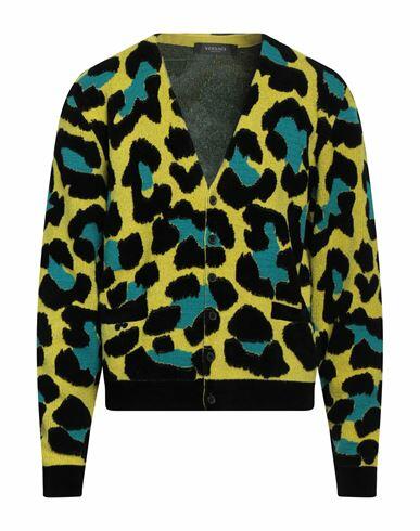 Versace Man Cardigan Acid green Viscose, Wool, Polyamide, Polyester Cover