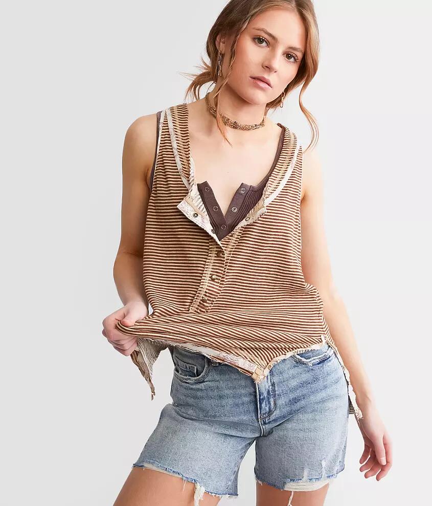 Free People Love Language Henley Tank Top Cover