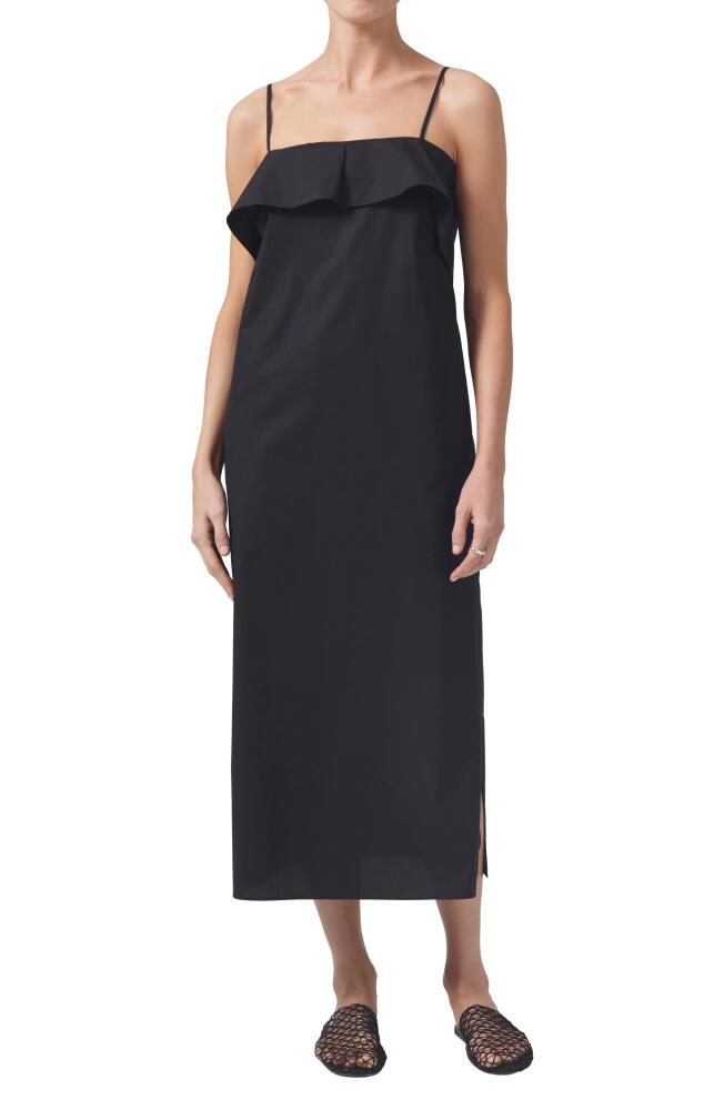 Citizens of Humanity Sable Flounce Midi Dress in Black Cover