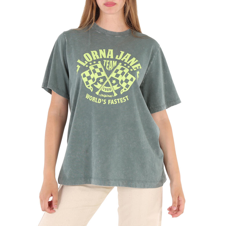 Lorna Jane Ladies Washed Military Speedway Oversized Cotton T-shirt Cover