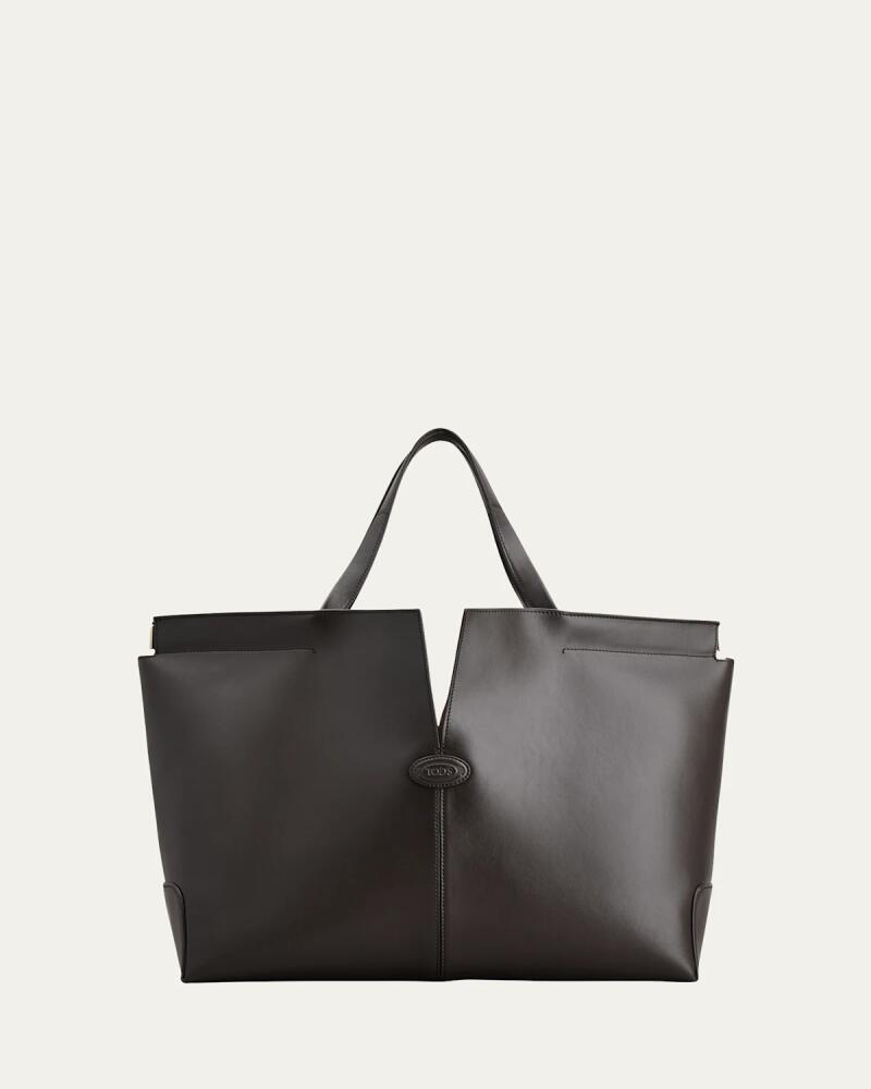 Tod's Media Calf Leather Shopper Tote Bag Cover