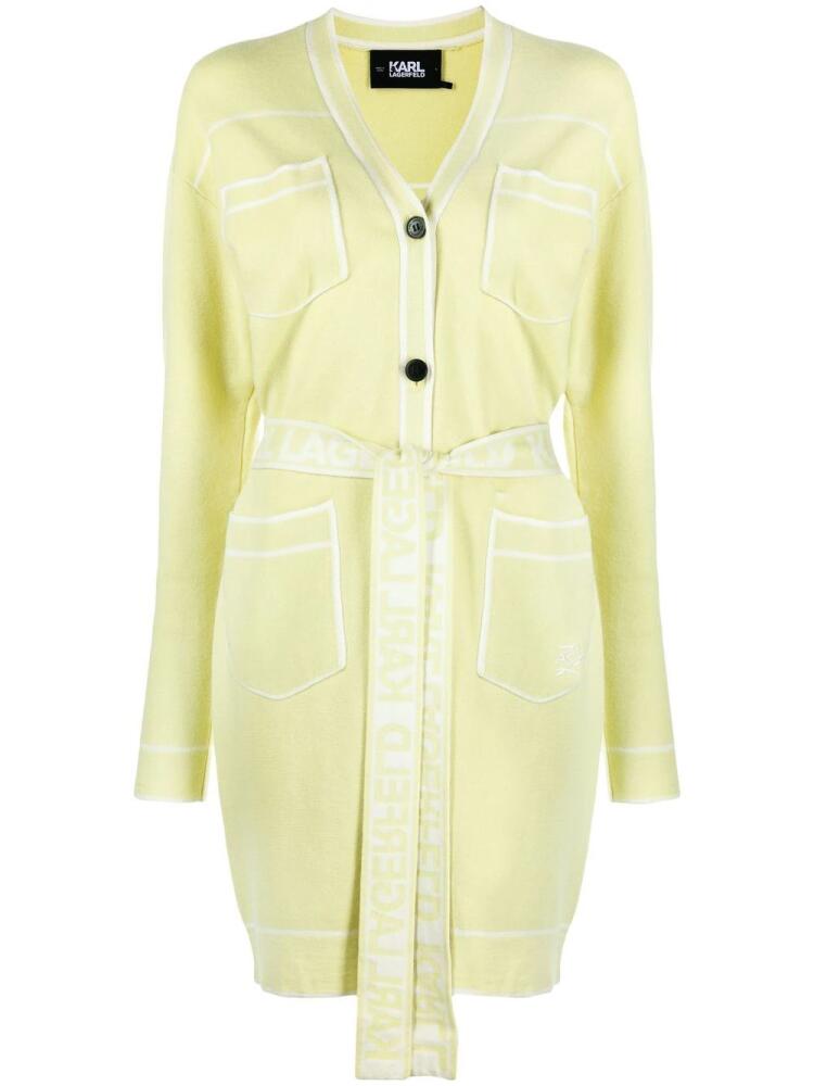 Karl Lagerfeld belted cardigan dress - Green Cover