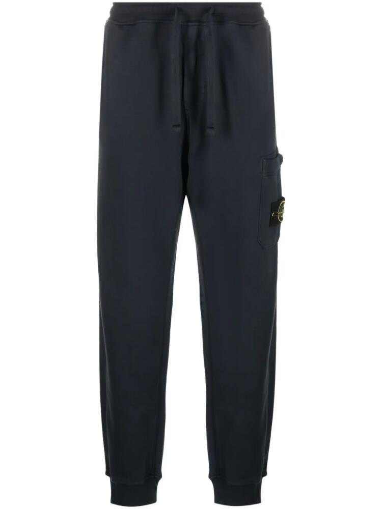 Stone Island Compass-badge cotton track pants - Blue Cover