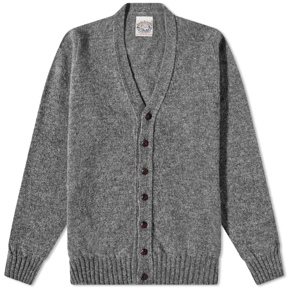 Jamieson's of Shetland Men's V-Neck Cardigan in Slate Cover