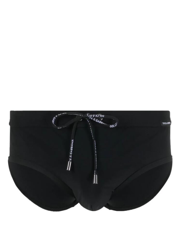 Dolce & Gabbana logo-patch swim trunks - Black Cover