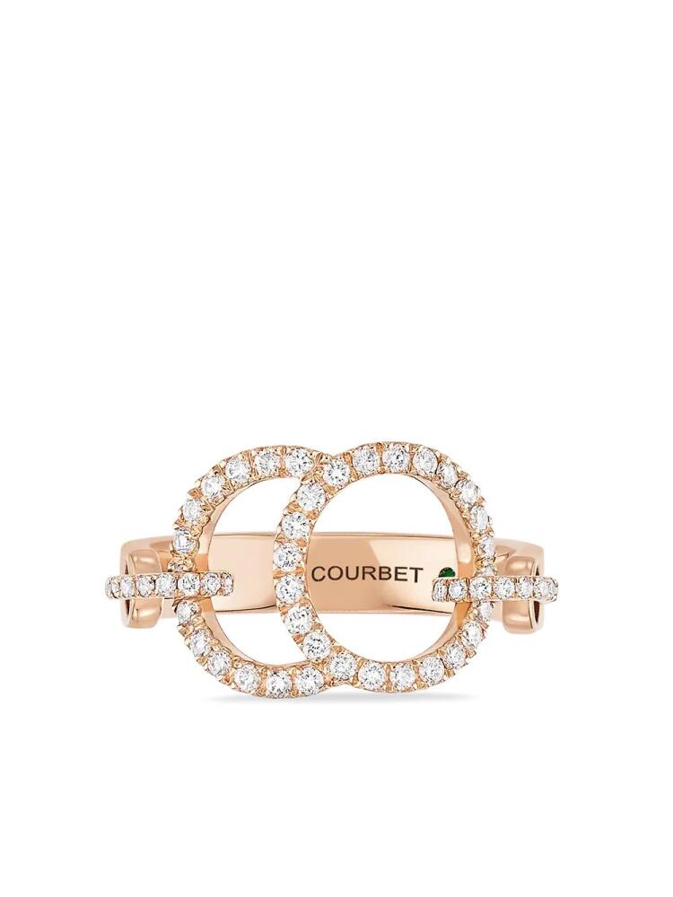 Courbet 18kt recycled rose gold Celeste laboratory-grown diamond pavé set ring - Pink Cover