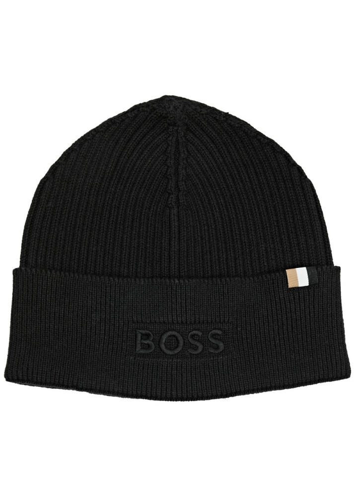 Boss Magico Logo Cotton-blend Beanie - Black Cover