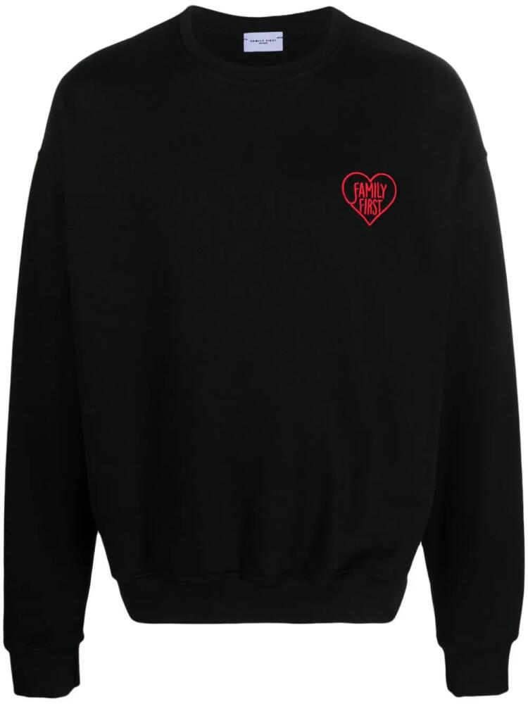 Family First logo-embroidered cotton sweatshirt - Black Cover