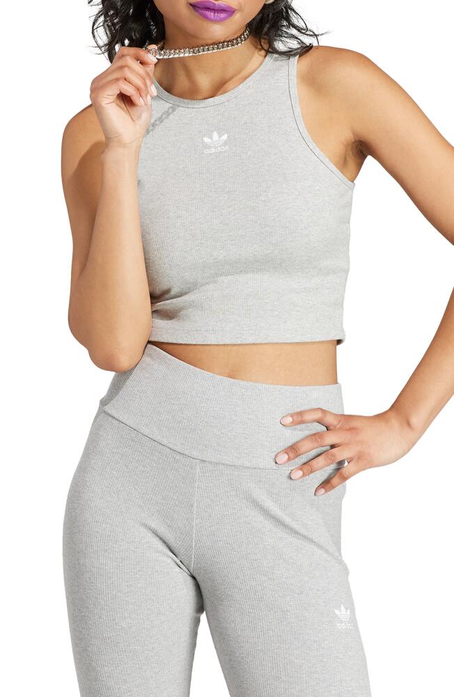 adidas Adicolor Essentials Rib Crop Tank in Medium Grey Heather Cover