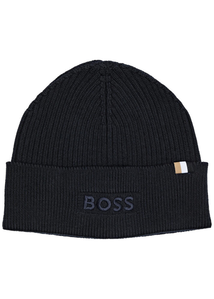 Boss Magico Logo Cotton-blend Beanie - Blue Cover