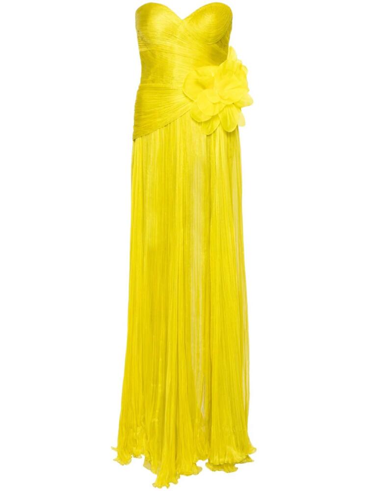 Iris Serban appliqué silk gown - Yellow Cover