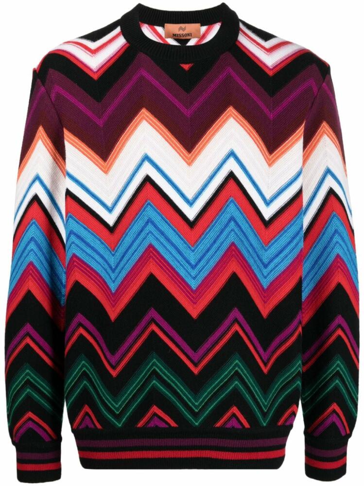 Missoni zigzag crew-neck jumper - Red Cover