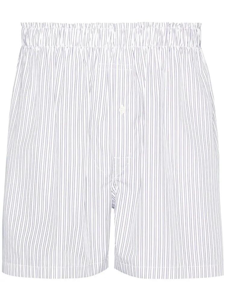 Maison Margiela striped cotton shorts - Blue Cover