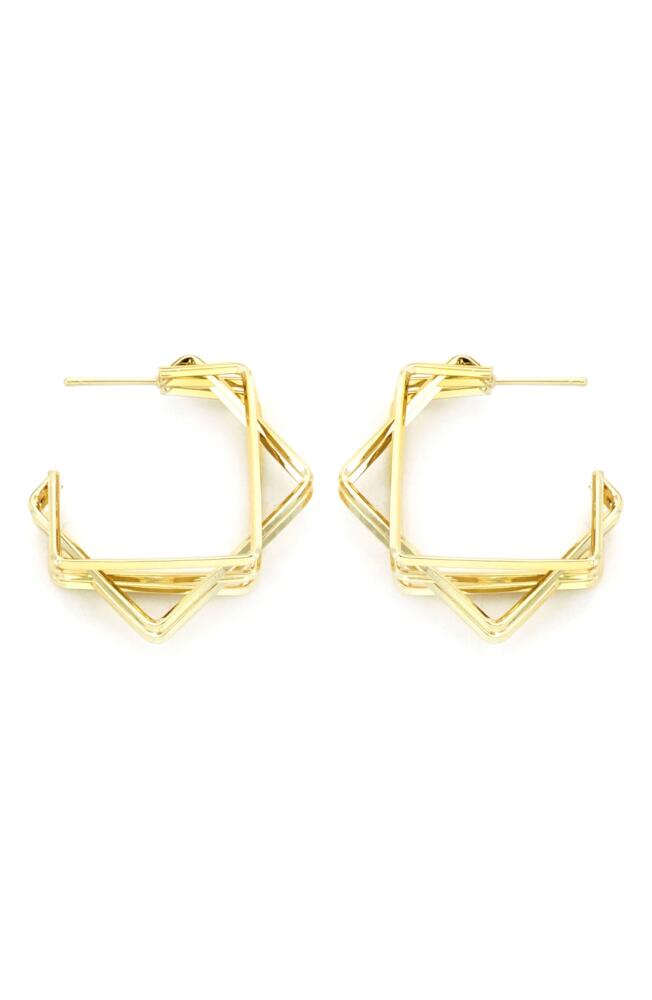 Panacea Double Square Hoop Earrings in Gold Cover