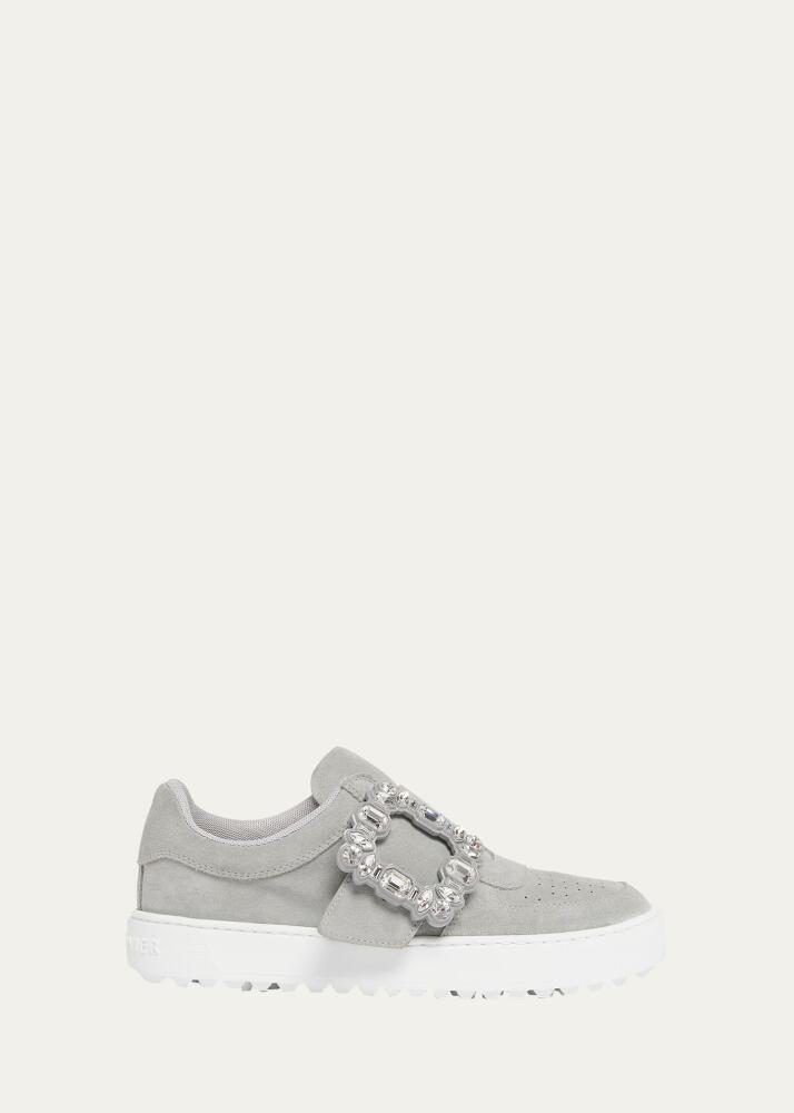 Roger Vivier Very Vivier Suede Buckle Slip-On Sneakers Cover