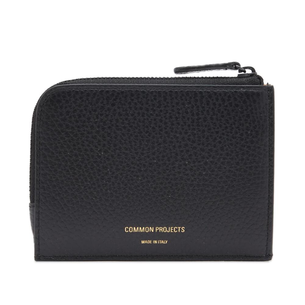 Common Projects Men's Zipper Wallet in Black Textured Cover