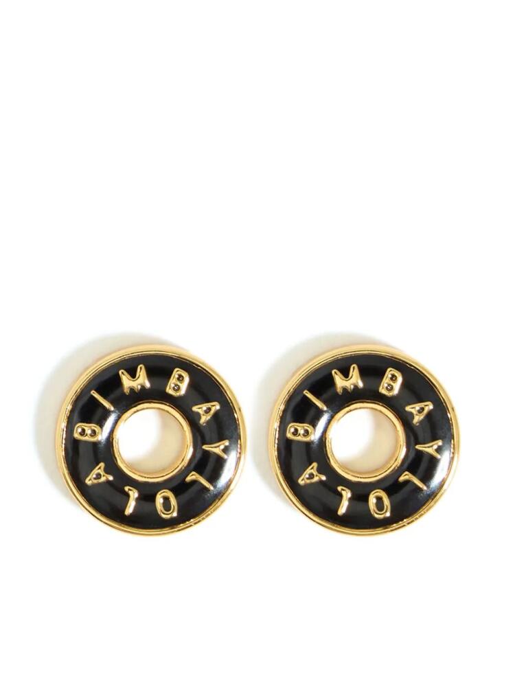 Bimba y Lola enamel-logo earrings - Black Cover