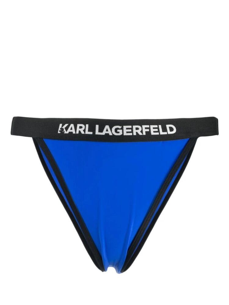 Karl Lagerfeld logo-waistband bikini bottoms - Blue Cover