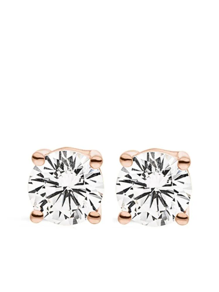 VEYNOU 14k rose gold Ella diamond stud earrings - Pink Cover