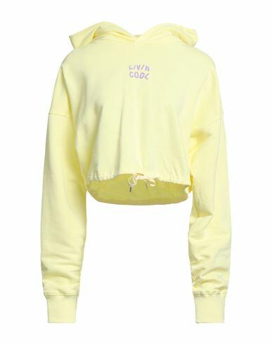 Livincool Woman Sweatshirt Yellow Cotton Cover