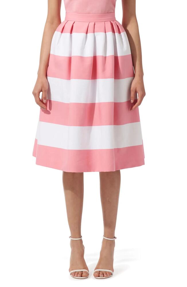 Carolina Herrera Stripe Cotton Blend Skirt in Shell Pink Multi Cover