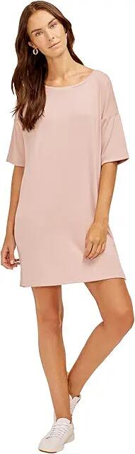 Three Dots Boatneck Drop Sleeve Dress (Adobe Rose) Women's Dress Cover