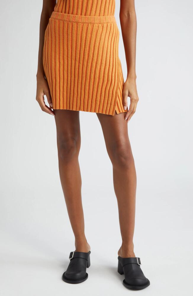 Eckhaus Latta Keyboard Linen & Cotton Rib Sweater Miniskirt in Turmeric Cover