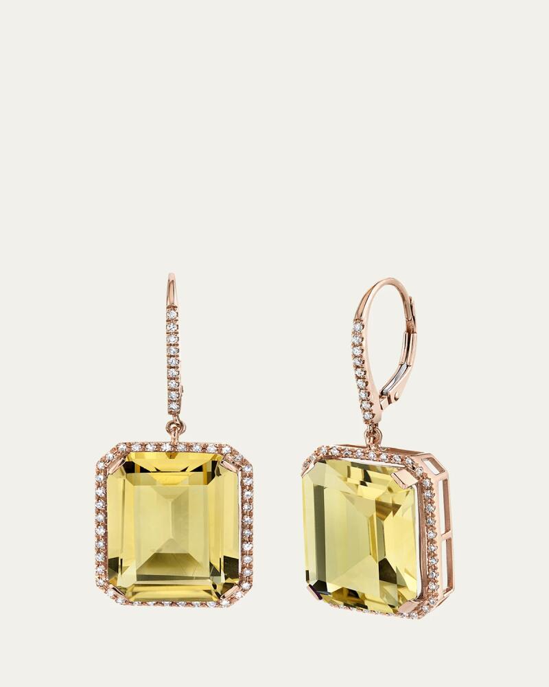 SHAY 18K Rose Gold Yellow Topaz and Diamond Portrait Gemstone Earrings Cover