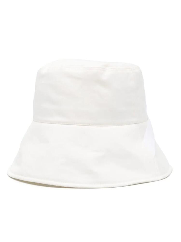 Herno logo-button bucket hat - White Cover