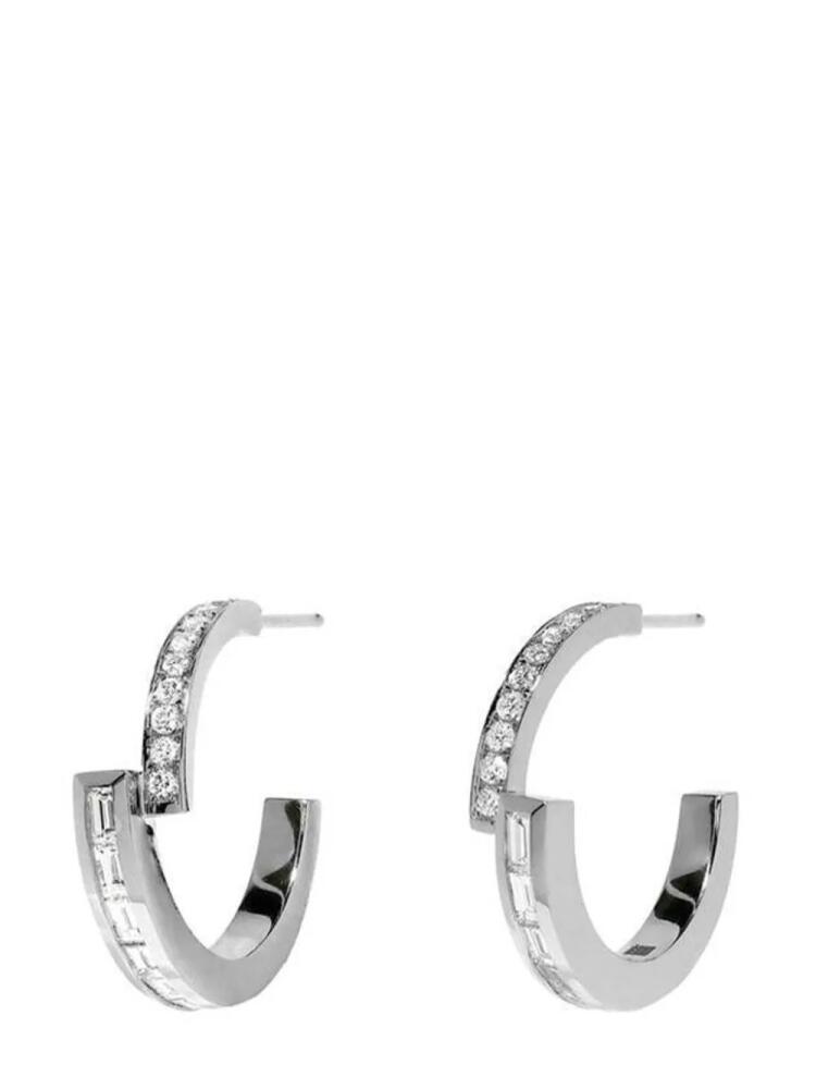 Azlee 18kt white gold diamond hoops Cover