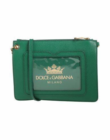 Dolce & gabbana Man Cross-body bag Green Calfskin, PVC - Polyvinyl chloride Cover