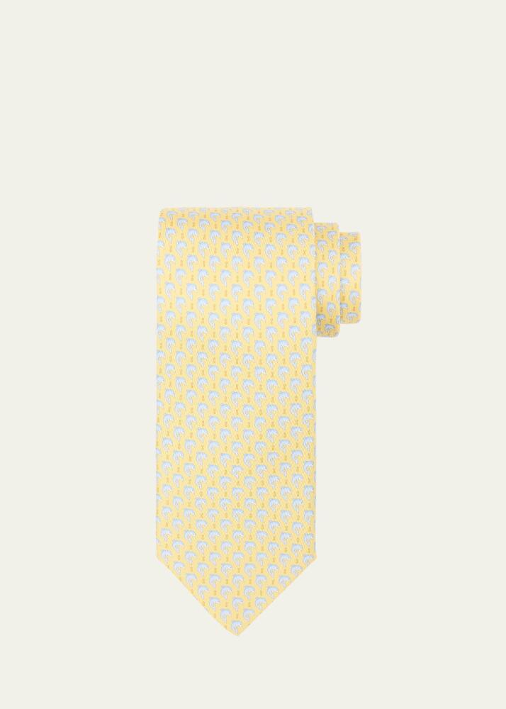 Ferragamo Men's Dolphin-Print Silk Tie Cover